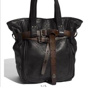 Revel New York Delancey belted 2 tone leather bag